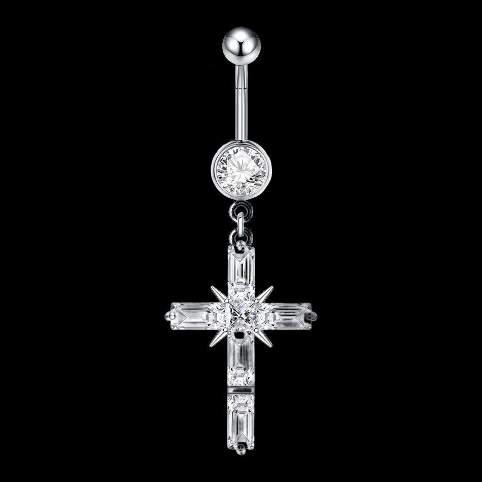 Crucifix belly piercing