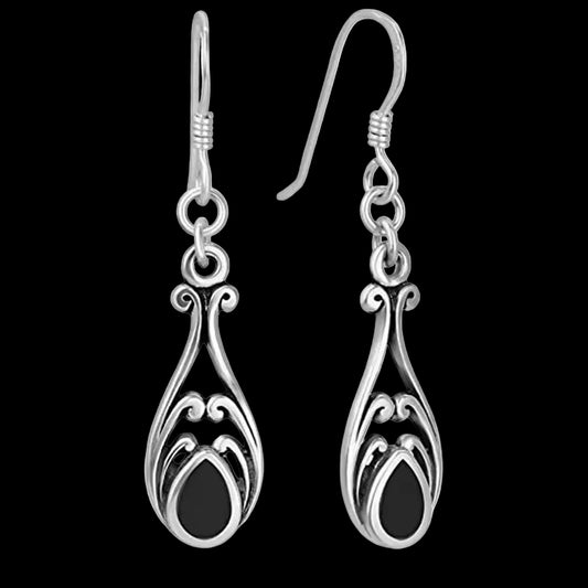 Silver drop earrings