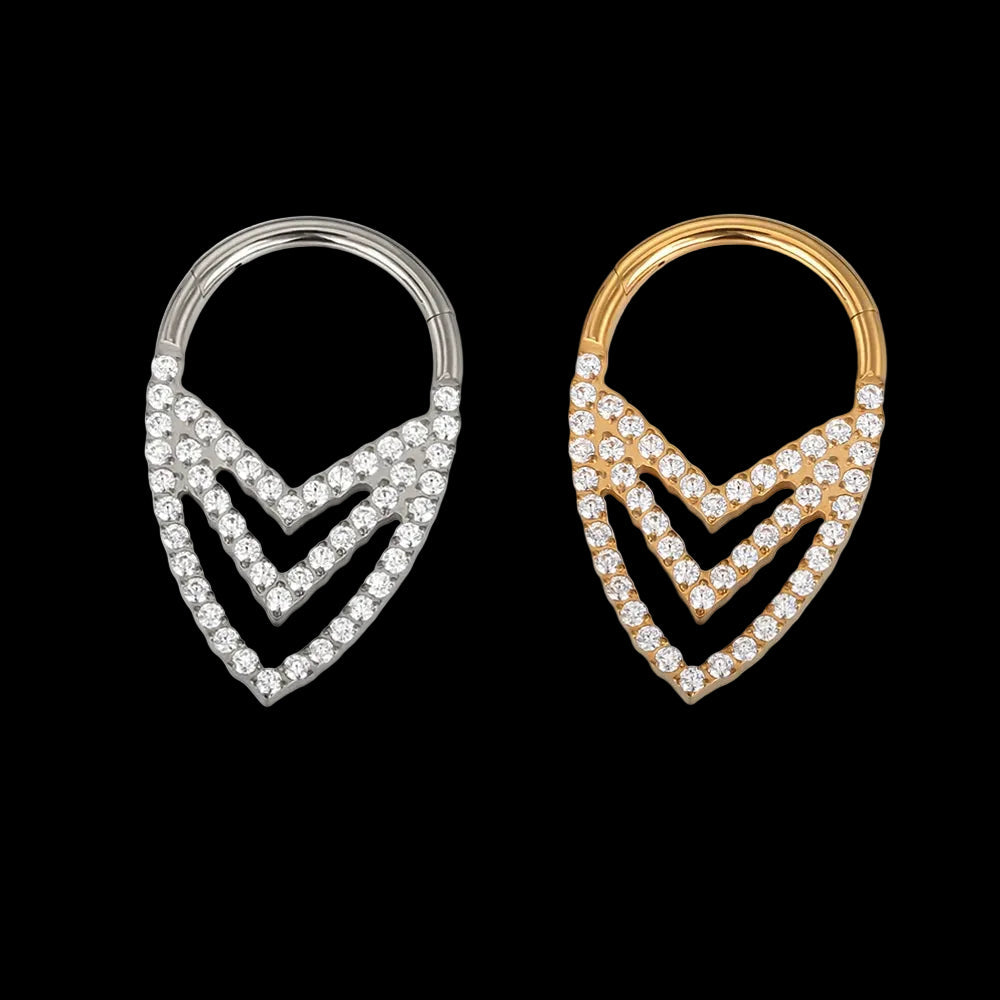 Triple head septum piercing