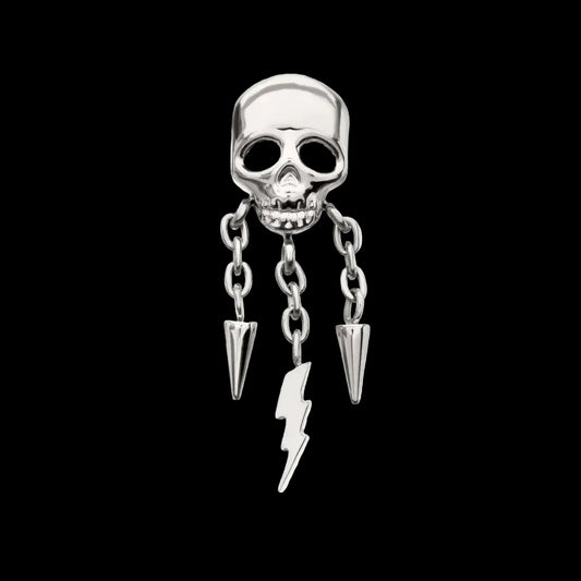 Skull with chains cartilage piercing