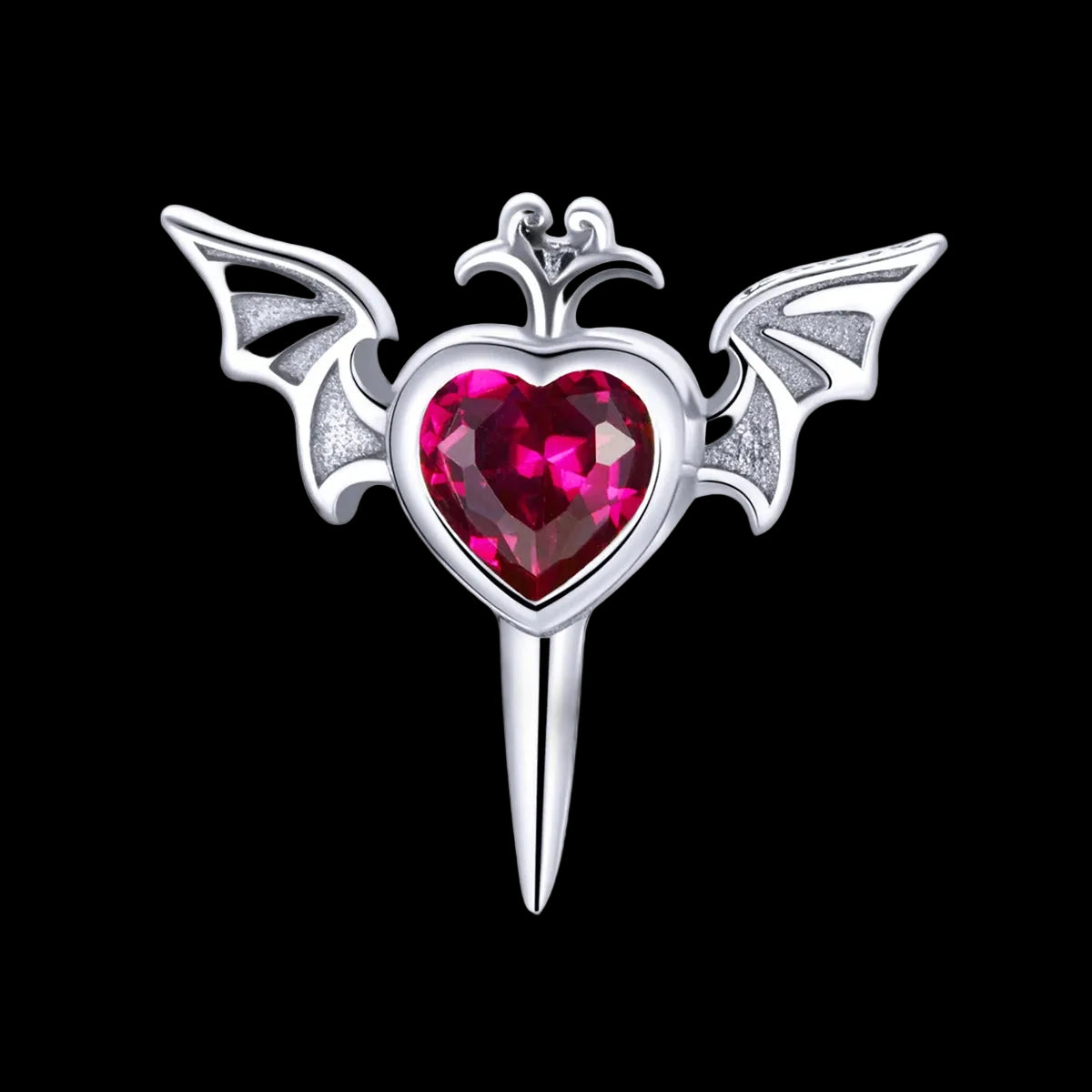 Wings with heart earring