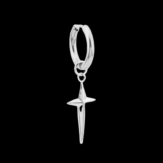 Chrome cross earrings